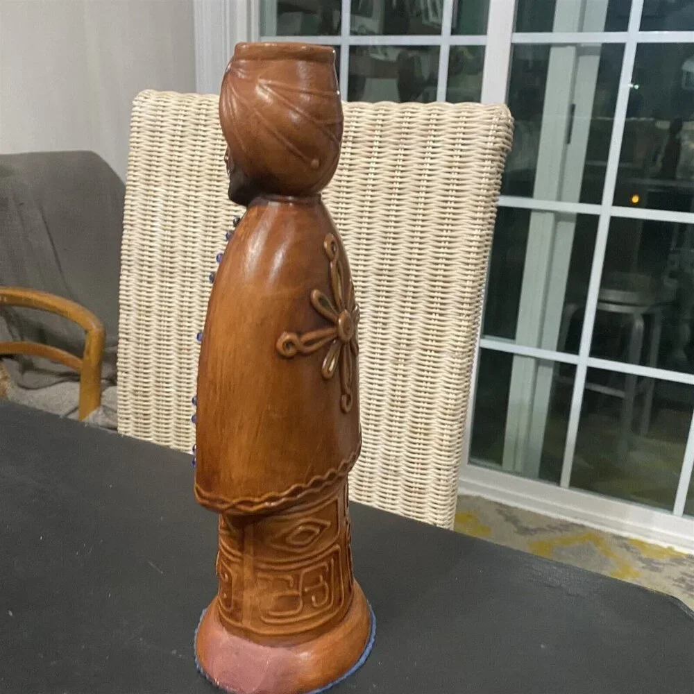 MID CENTURY WISE MAN CHALKWARE CERAMIC FIGURINE CANDLE HOLDER XMAS MCM VINTAGE